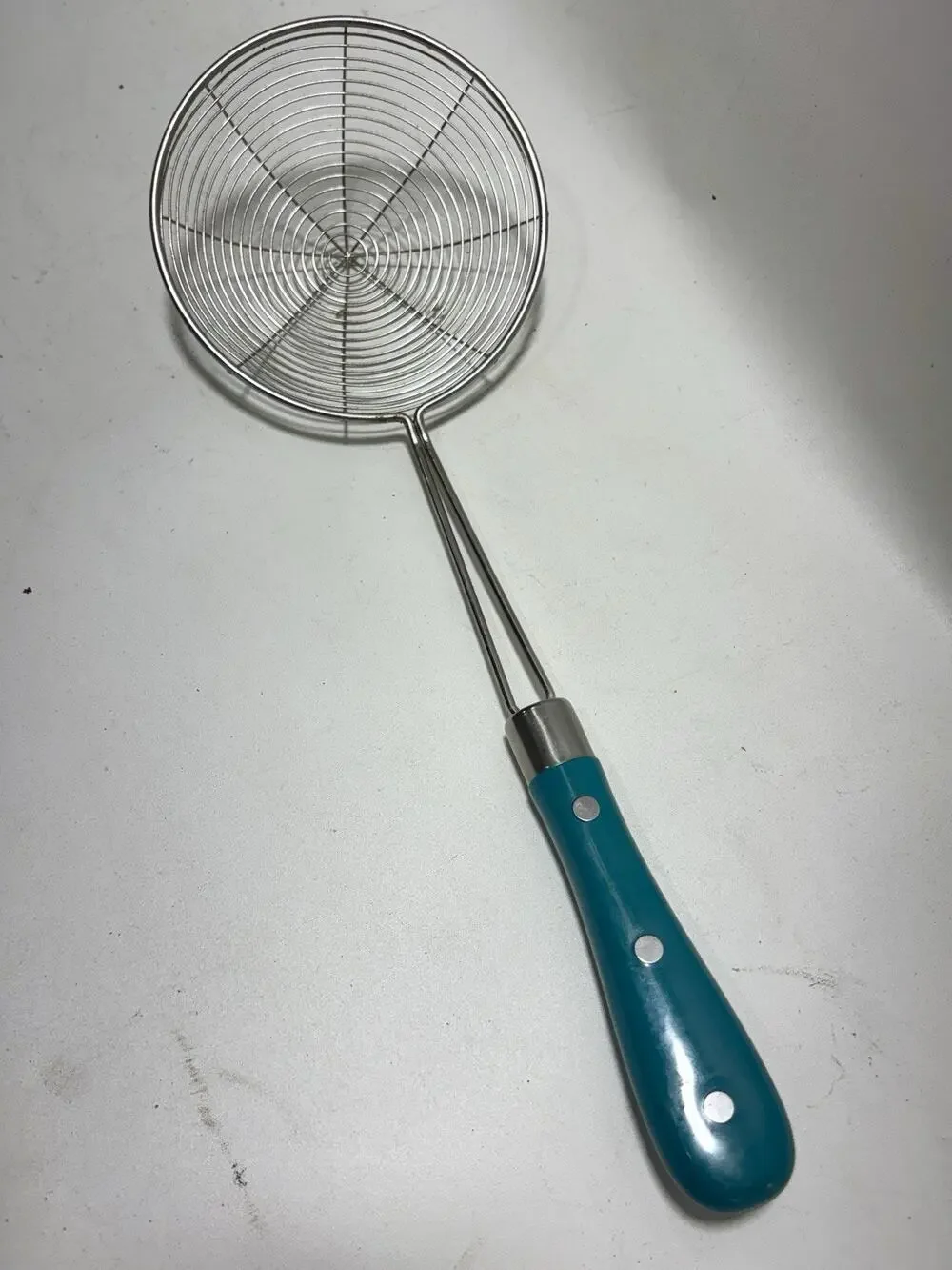 Vintage Japanese Stainless Steel Spider Strainer Skimmer Tempura Fry Tool